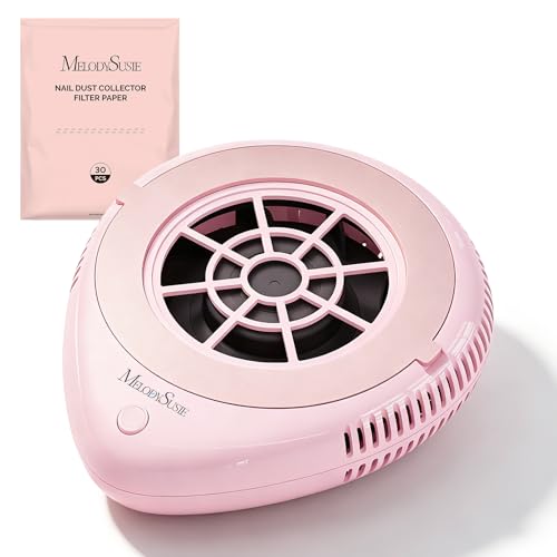 MelodySusie Cordless Mini Nail Dust Collector PProR for Mobile Techs Gel - color: Pink Cordless