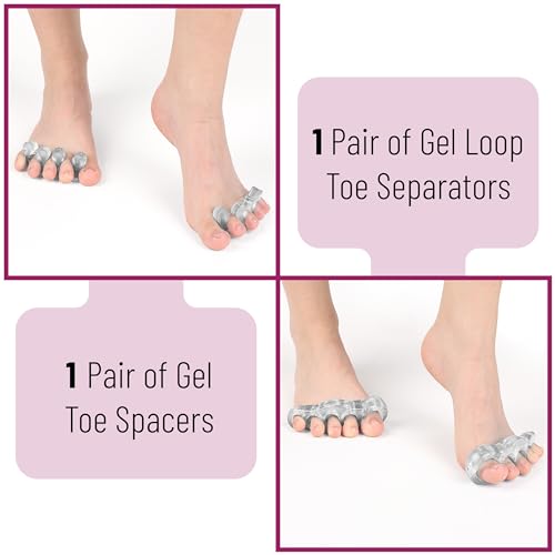 Dr. JK- ToePal Gel Toe Separator, 2 Pairs, Toe Spacers, Bunion Corrector - color: Clear, size: 2 Pairs