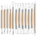 Amrules 12 Pcs Double-Ended Clay Carving Tools Set for Adults, Light Yellow - color: Lightyellow-Sculpting-12Pcs