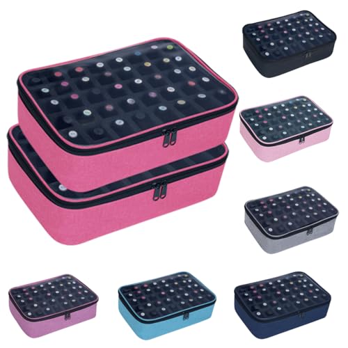 2 Pcs Small Clear Nail Polish Organizer Holds 80 Bottles Nail,RoseRed - color: Rose Red-2pcs