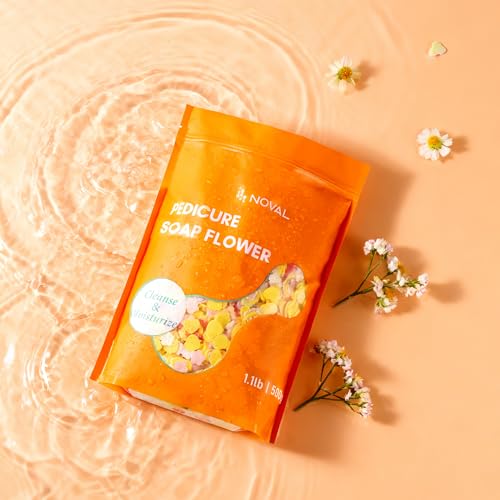 NOVAL Pedicure Soap Flowers 1.1 lb, Bulk Foot Spa Soak for Nail Salons