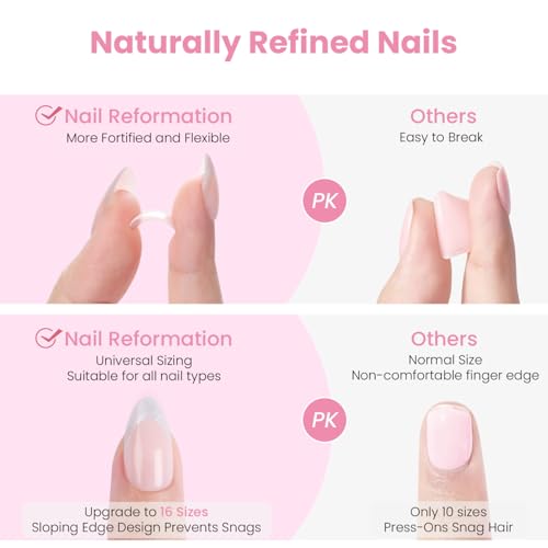 Nail Reformation Press On Nails, Trench Coat Medium Almond 15 Sizes 30 Pcs - color: Trench Coat
