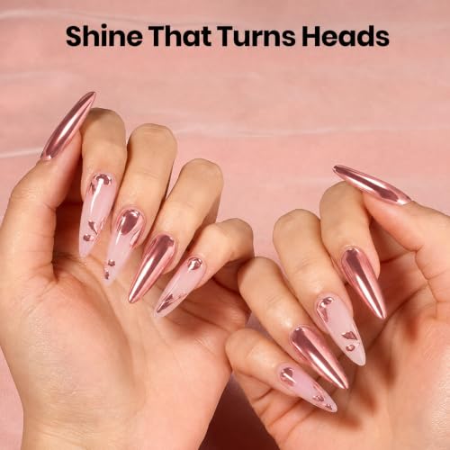 Beetles Chrome Nail Powder Set 7 Colors White Pearl Aurora and Red Silver - color: C - Multicolor-7