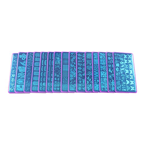 VNC 20Pcs 12X6cm Nail Art Soft Stamping Protective Shell Plastic Holder Stamper Rectangel Stamp Holder - color: A-PurPle