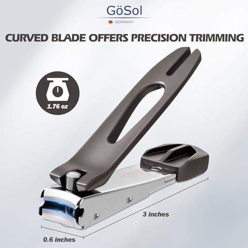 Nail Clippers Anti Splash Fingernail Cutter, Carbon Steel, Sharp Blades - color: Dark Gray