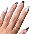 PaintLab Black White Polka Dot Press On Nails, Medium Almond 30pc Nail Tips - color: Polka Dot Couture