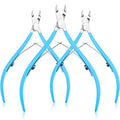 Mudder 3 Pcs Cuticle Trimmer Nipper Stainless Steel Nail Scissor, Blue - color: Blue