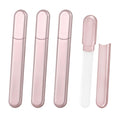 LNAUJS Glass Nail File 3 Pack, Etched Fingernail File with Rose Gold Storage Case
