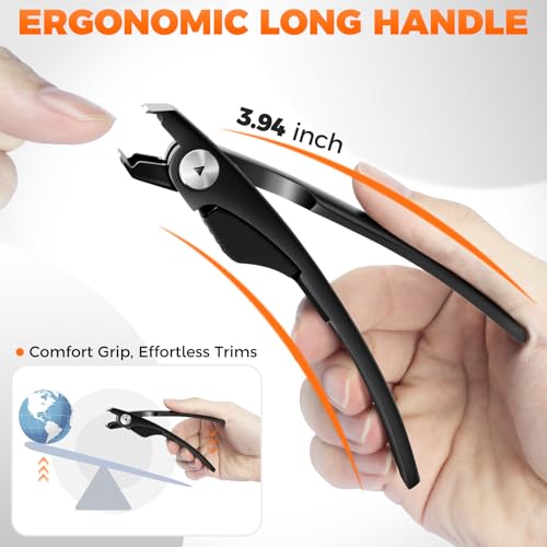 Straight Toenail Clippers for Thick Toenails for Seniors - color: Black Straight Blade