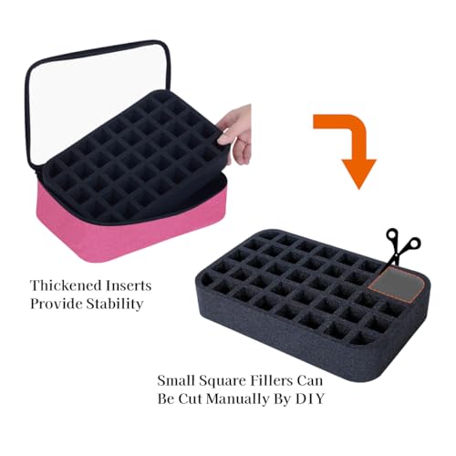2 Pcs Small Clear Nail Polish Organizer Holds 80 Bottles Nail,RoseRed - color: Rose Red-2pcs