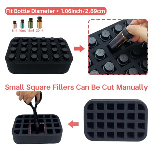 Essential oils Organizer Holder Foam Pad with Slots, can DIY - color: Black 24