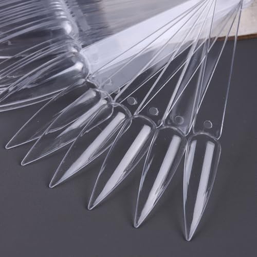 SUTOKAKA 150 Pcs Nail Swatch Sticks with Ring, Clear Pointed Shaped - color: Clear Stiletto 150pcs