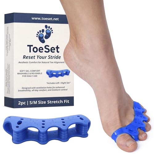 Toe Separators – Soft Gel Toe Spacers for Alignment, Stretching, Yoga and Everyday Foot Comfort (Small/Medium) - size: Small/Medium