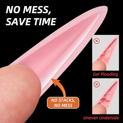 Sandwich Nail Dual Forms, 256PCS Acrylic Polygel,Stiletto