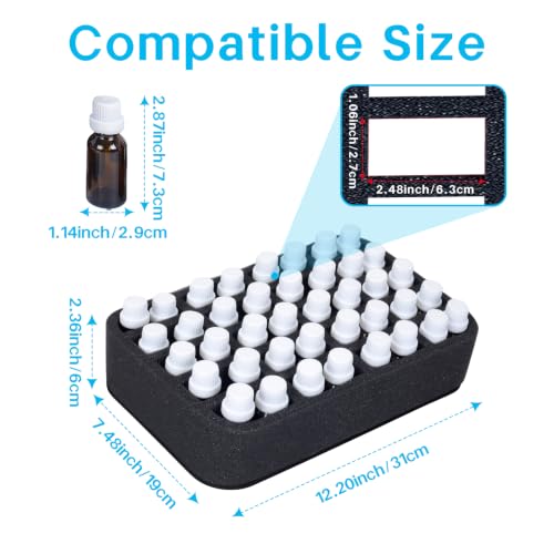 Essential oils Organizer Holder Foam Pad with Slots, can DIY - color: Black 20slots