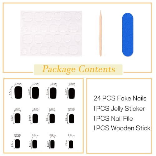 French Tip Press on Nails Medium Square Fake Nails with Glitter Lines Designs White Nails Press ons Nude Black Glue on Nails Glossy Acrylic Nails Artificial Stick on Nails for Women 24Pcs - color: Glitter Lines Designs