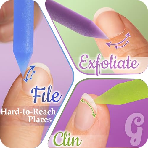 Glass Cuticle Pusher by GLADZY - Manicure Stick, Genuine Czech Quality, Professional Precision Filing Cuticle Remover, Abrasive Surface Never Wears Out - color: Glass Cuticle Pusher - Azure