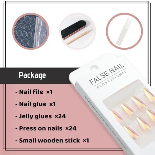 Mirror Nude Acrylic Press on Nails Short Almond Shaped Fake Nails - color: 11-Nude