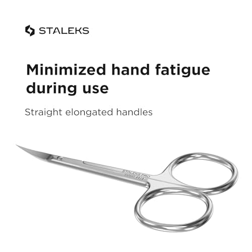STALEKS PRO Expert 11 Left-Handed Cuticle Scissors, 25 mm Curved Blades - size: L