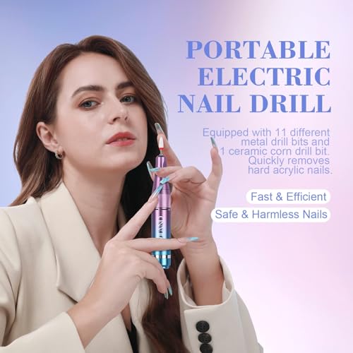 SAVILAND Electric Nail Drill 40000RPM Nail Drill Professional Machine with Nail Kit Portable Electric Nail File Electric for Nail Supplies Rechargeable Manicure Pedicure Salon Home - color: Bronze