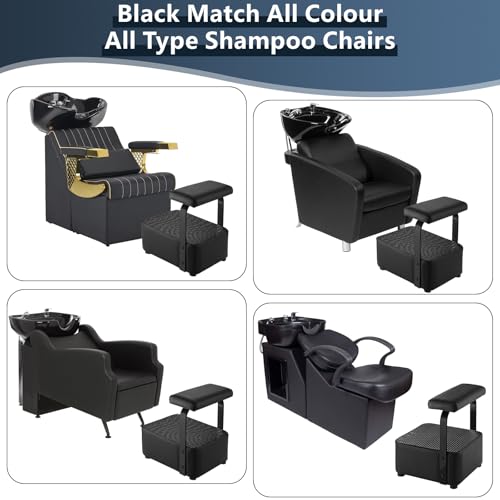 Independent Footrest for Backwash Beauty Spa Shampoo Bowl and Chair Set,Footstool for Spa Beauty, Ottoman for Shampoo Station Chair in Salon and Spa (Black) - color: Black