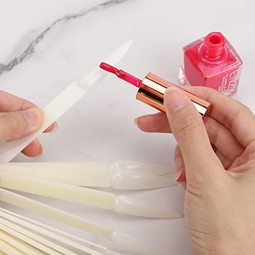 160 Pieces Nail Swatch Sticks Natural Stiletto Display Tips Color Swatches Pointed Tip Nail Sample Sticks
