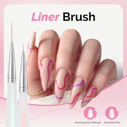 MelodySusie Nail Art Brushes Set 6pcs - size: 6 Pcs - Brushes