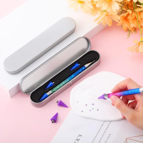 Tatuo 2 Pcs Rhinestone Picker Tool Kit with 2 Wax Head, Grad Blue,Purp - color: Gradient Blue Purple