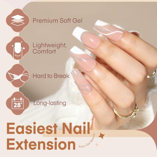 Luckyfairy Coffin Nails Tips-15 Sizes Pre-buff Matte Full Cover Gel Nail Tips 360pcs Medium Clear Coffin False Acrylic Nail Tips for Nail Extensions DIY Art