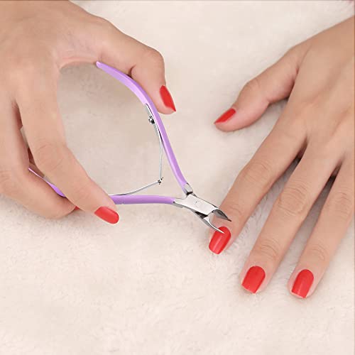 YINYIN Cuticle Trimmer with Pusher and Cutter,Cuticle Nipper,Purple - color: Purple