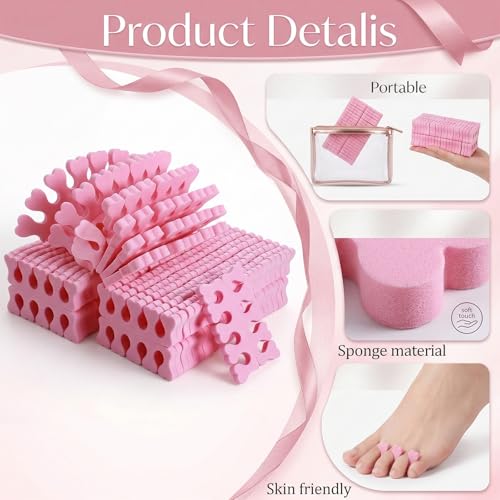100 Pcs Sponge Toe Separators Soft Finger Separators Premium Pedicure Tool, Toe Divider Spacer for Polishing Pedicure Manicure Coating Gel Painting Nail Art Beauty Accessories