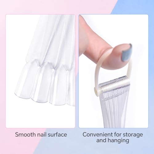 KADS 5 Pcs Clear Fan Nail Swatch Display Board 100 Transparent Sample Tips - color: Clear