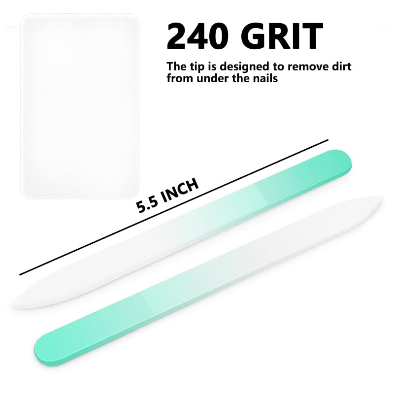 Crystal Glass Nail File with Case for Natural Nails 3 Pack - color: Purple Rose Black