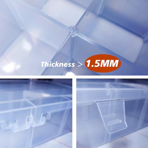 SRNYJAO Plastic Organizer Box,Clear Tackle Box Organizer Compartment - color: clear, size: 12 Grids