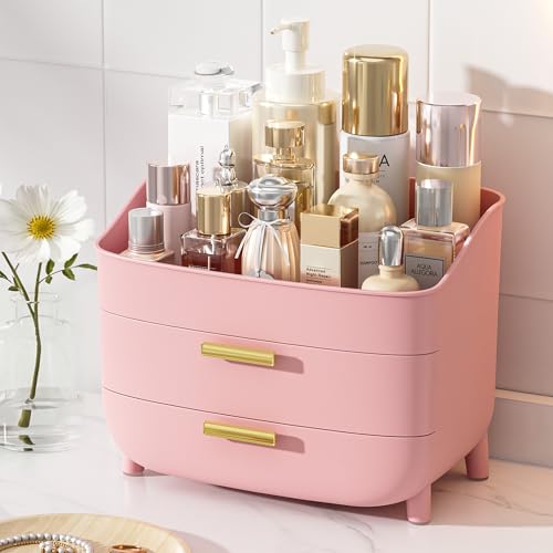 Vtopmart 3-Tier Skincare Makeup Organizer, Pink - color: Pink, size: No Lid