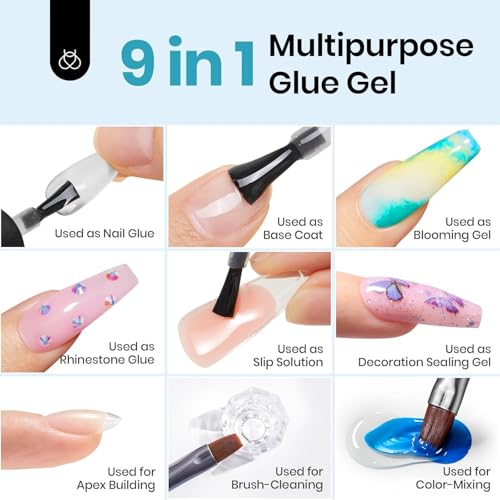 Beetles Gel Nail Kit Easy Extension Set, 240 PCS Long Square - color: Long Square 240pcs (Clear Kit)