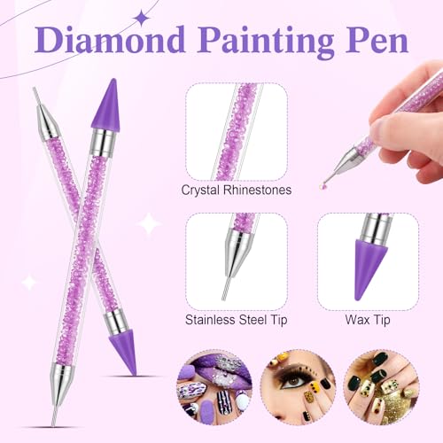 Tatuo Rhinestone Picker Tool Bedazzling Pen Dual Head, Purple - color: Purple