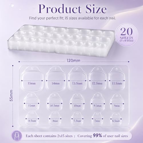600 Pcs Long Lasting Press On Nail Adhesive Tabs
