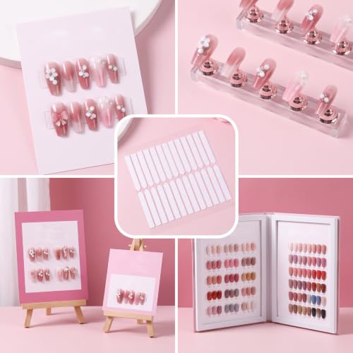 16 Sheets Double Sided Nail Tape for Nail Art, Jelly Nails Adhesive Strips