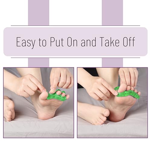 Dr. JK- ToePal Gel Toe Separator, 2 Pairs, Toe Spacers, Bunion Corrector - color: Green, size: 2 Pairs