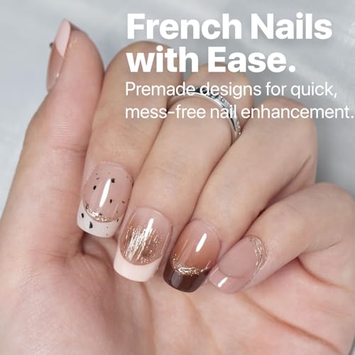 SXC Cosmetics French Tip Press On Nails - Skin Tone Nude and Color Series, XS Square X-Pro Tips Starter Kit ST113KIT - color: Skin Tone - XS Square