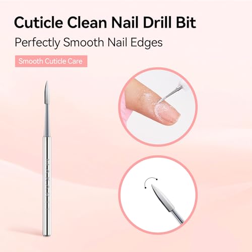 Makartt Flame Cuticle Nail Drill Bit - 3/32" Shank Tungsten Carbide Bit - size: Silver -Pointed