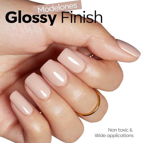 modelones Nude Gel Nail Polish Soak Off UV/LED Gel Polish 15ML - color: A3-Light Nude Solid