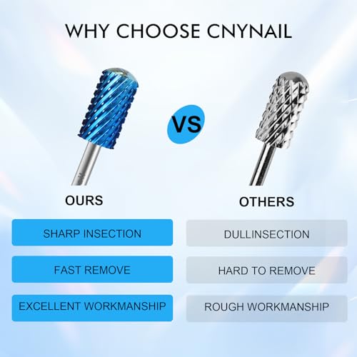3/32" Large Smooth Barrel Safety Nail Drill Bit for Gel & Acrylic Removal - color: Blue, size: 2XC