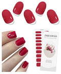 JMEOWIO Semi Cured Gel Strips Nail Art Sticker Wrap Red - color: Red
