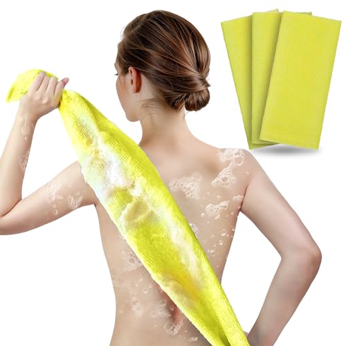 ARCH&M Japanese Exfoliating Washcloth, Yellow, 3-Pack - style: Yellow x 3
