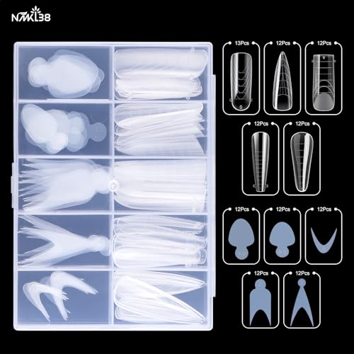 120PCS French Silicone Sticker Nail Dual Form Set Duet Nail System Reusable Pad Quick Building Mold Tips