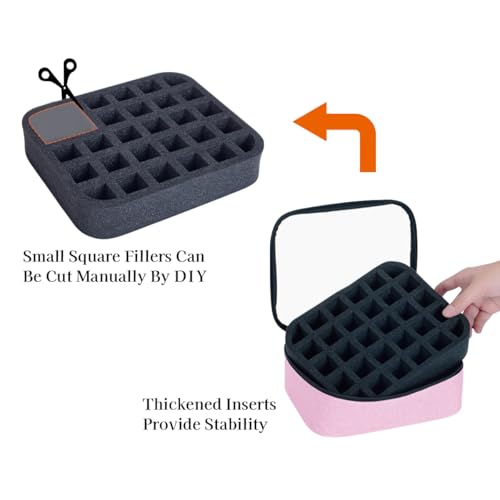 Small Clear Nail Polish Organizer Holds 30 bottles(15ml-0.5fl.oz) Nail Polish Case Multifunctional Nail Polish Bag organizer, Cosmetic Travel Makeup Cases for Women Pink - color: Pink, size: 1Pcs-30 bottles