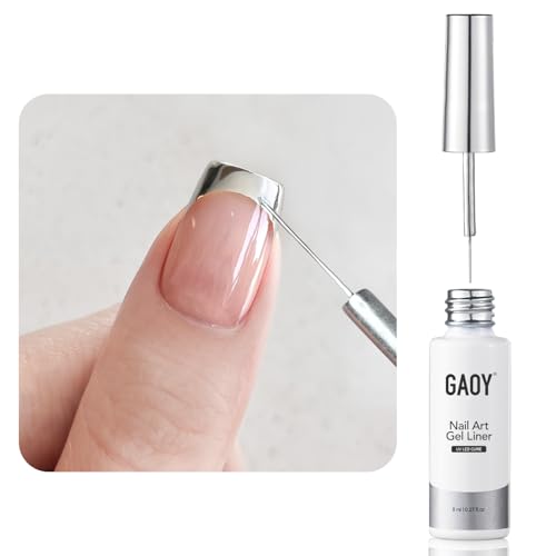 GAOY Metallic Silver Gel Nail Polish Art Liner, 8ml 3D Mirror Chrome Effect