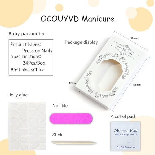 Christmas Press on Nails Silver Glitter Acrylic Fake Nails Cute Snowman Stick on Nail with Snowflake Xmas Red Berry Design Full Cover Christmas Glue on False Nails for Women Girls 24 Pcs - color: Style 44